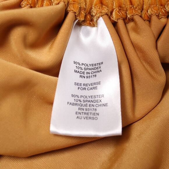 House of Harlow Velvet Dress Gold One Shoulder Ruched Party Night Out Size XS - Picture 9 of 11